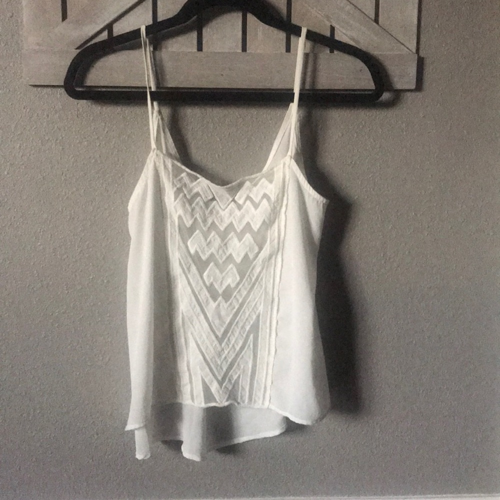 White chiffon tank